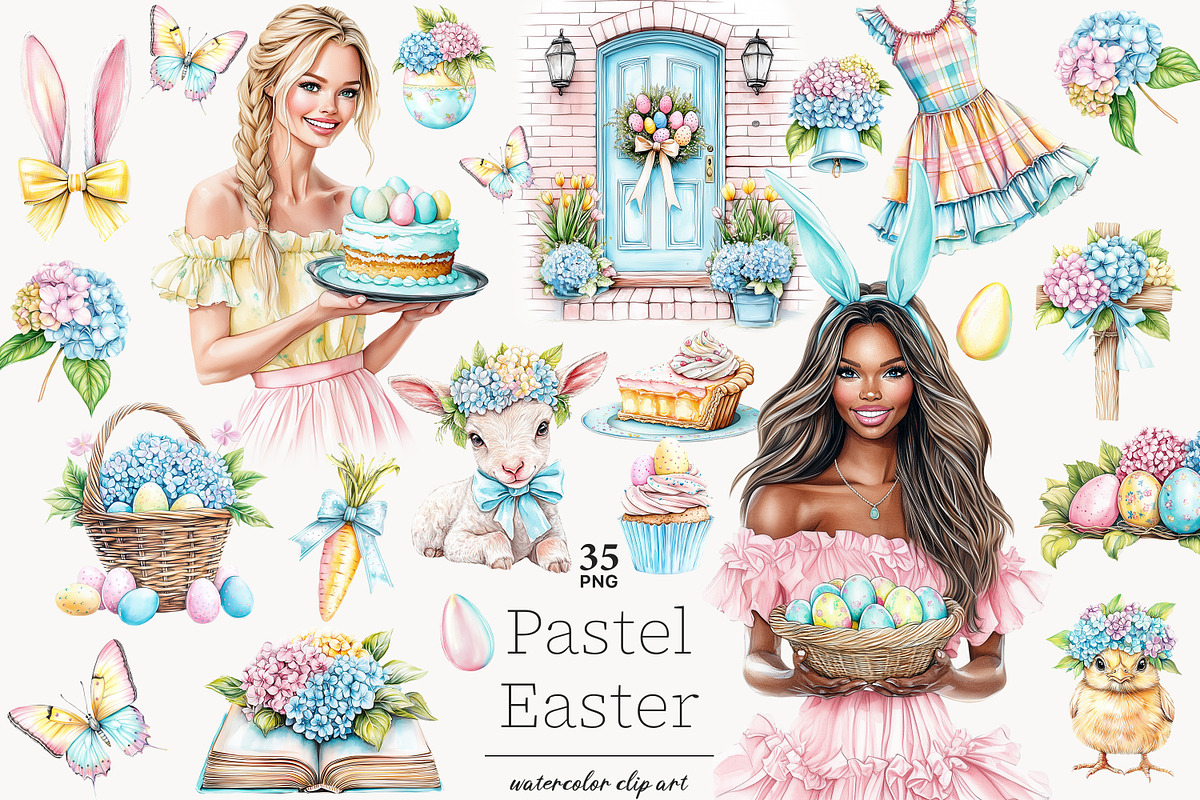 Pastel Easter Clipart Bundle | Spring | Creative Market