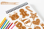 Gingerbread Cookies, an Illustration by PrettyBundles (Thumbnail 3 of 5)