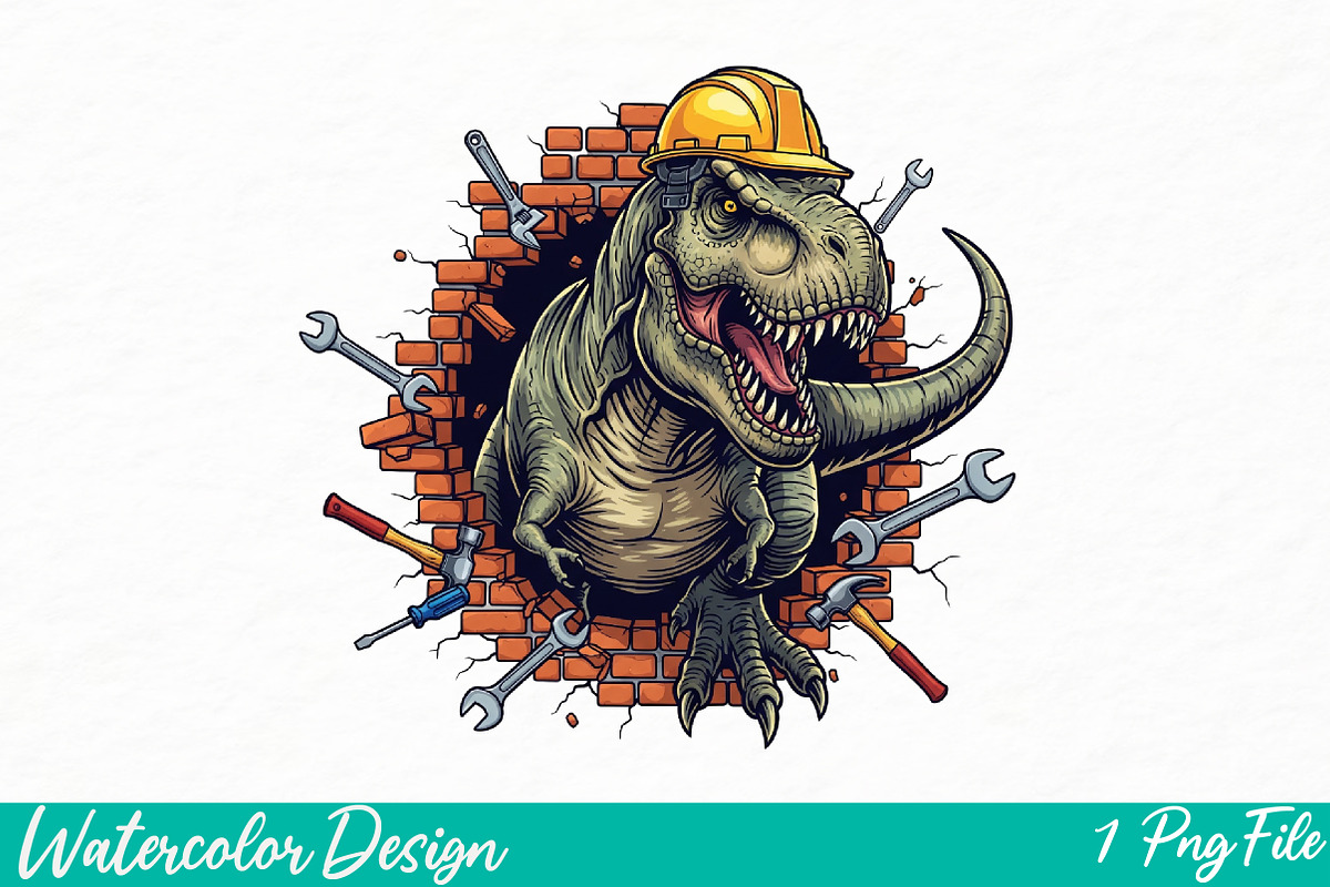 Dinosaur Png, Sublimation Design, an Illustration by Watercolor design (Photo 2 of 3)
