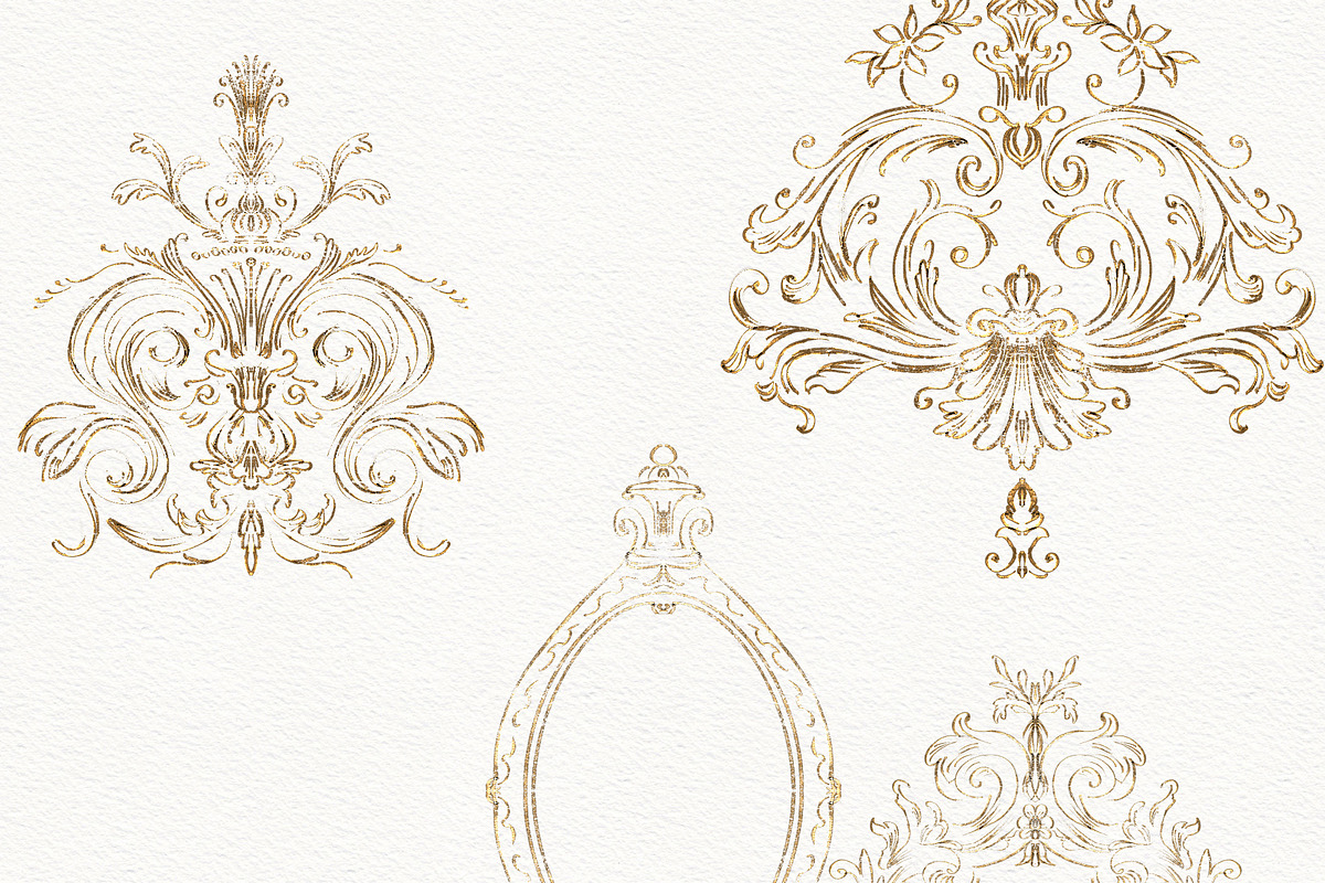Vintage Gold French Ornamental Set, a Decorative Illustration by AlenaVlasko stock Market (Photo 8 of 9)