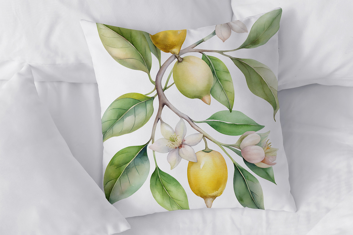 Watercolor Lemons Clipart & Pattern, an Object Graphic by crafty (Photo 15 of 15)