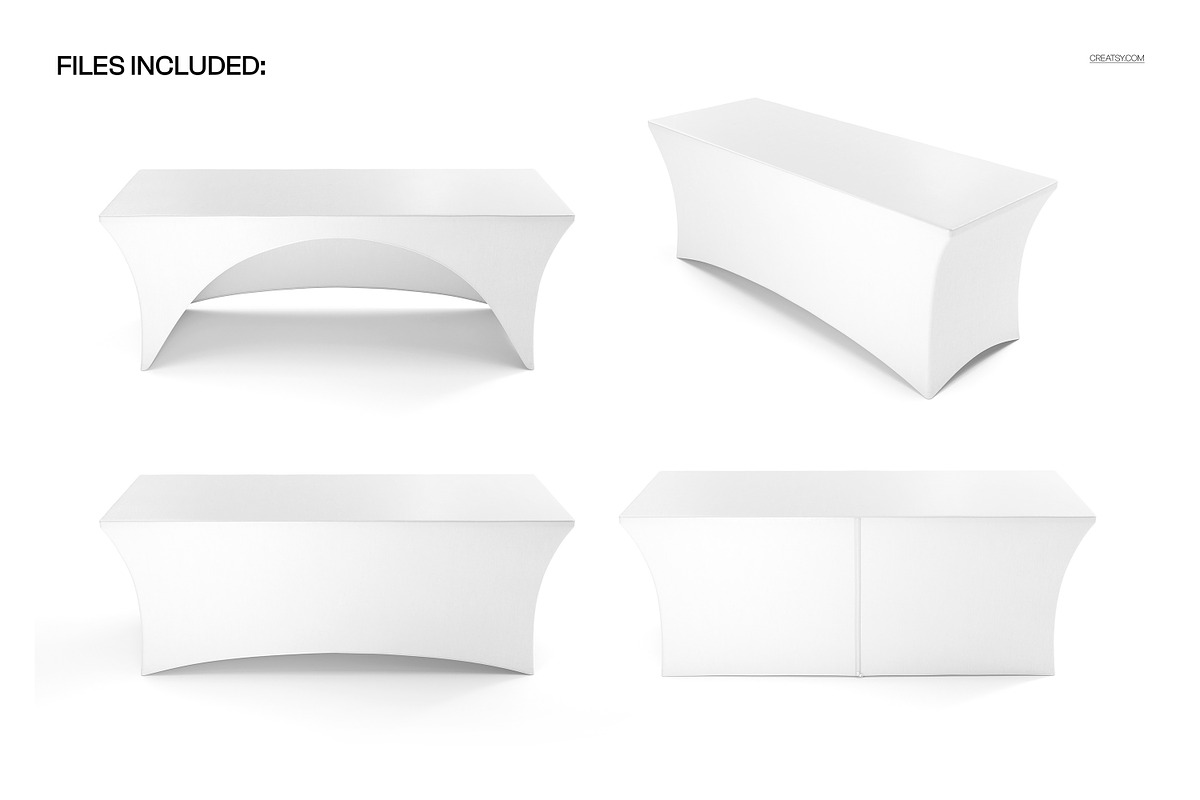 Stretch Tablecloth Mockup Set, a Merchandise Mockup by creatsy5 (Photo 2 of 10)