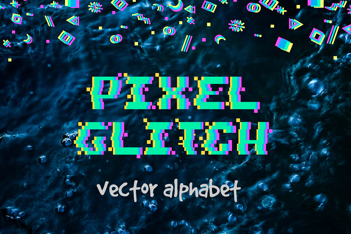 PIXEL GLITCH vector alphabet