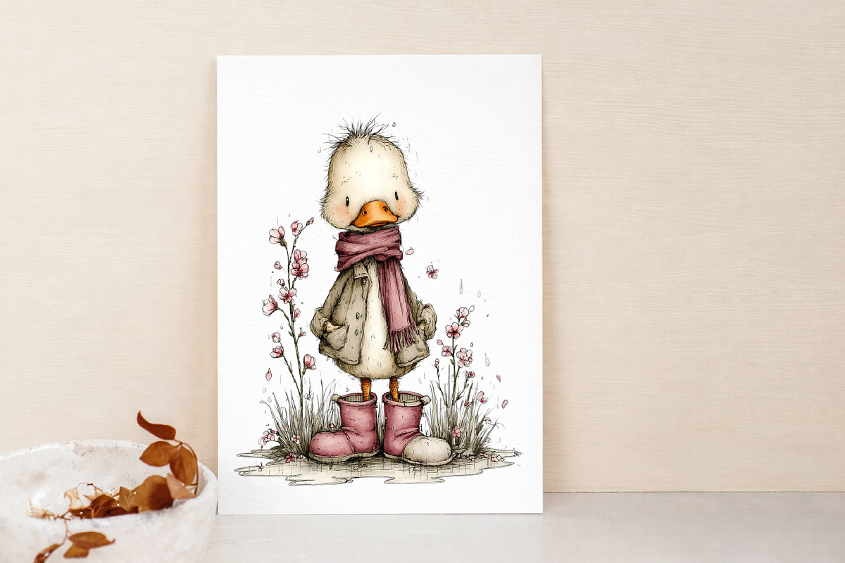 Whimsical Spring Goose Clipart, an Illustration by Libby Wishes (Photo 3 of 7)