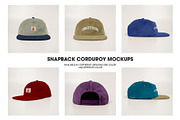 Snapback corduroy cap hat mockups, a Hat Mockup by made_by_nope (Thumbnail 2 of 6)