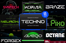 Techno – 8 Font Bundle