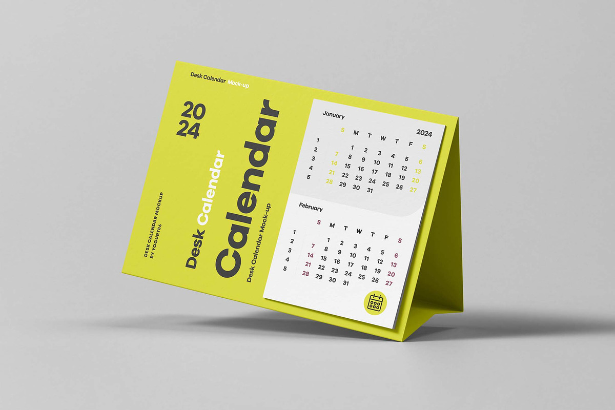 Desk Calendar Mock-up, a Merchandise Mockup by Yogurt86 (Photo 6 of 7)