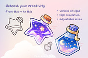 70 Bottle Potion Procreate Stamps, a Brush Add-On by ProcreateiBox (Thumbnail 2 of 4)
