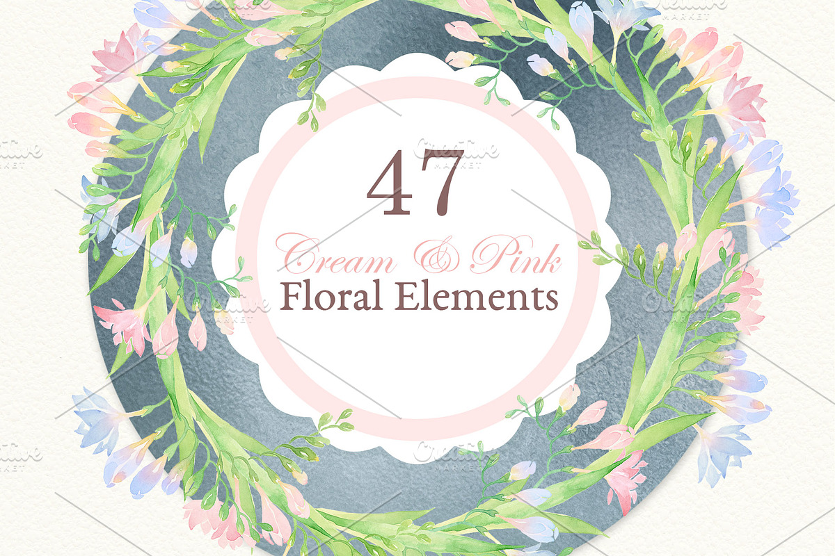 Watercolor Wedding Floral Ornaments, a Decorative Illustration by Designoo (Photo 7 of 8)