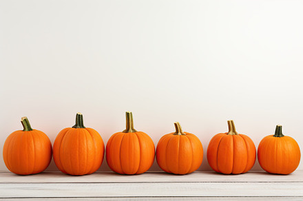 Orange pumpkins on white wooden background, a Food & Drink Photo by AlyaAnd
