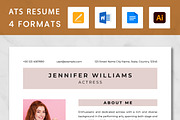 Actress Resume Template, a Resume Template by ResumeInventor (Thumbnail 1 of 9)