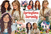 Springtime Serenity Clipart, an Illustration by DreamArtGraphic (Thumbnail 1 of 4)