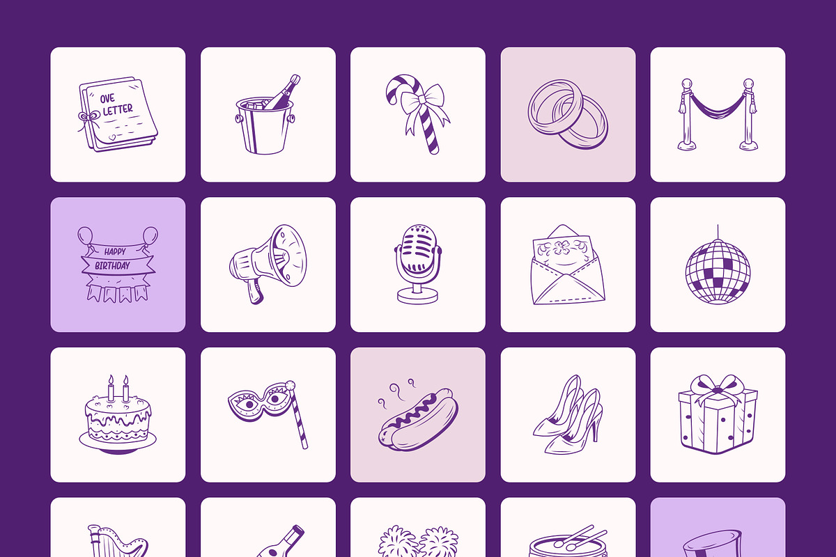 455 Celebration Doodles, an Outline Icon by Brickclay (Photo 7 of 14)