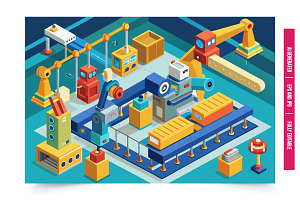 Modern Factory Scene, an Illustration by Tanuart