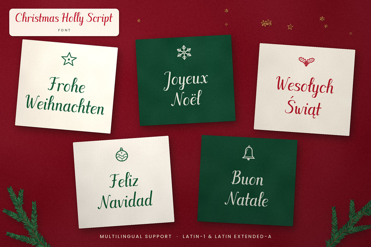 Christmas Holly Script Font, a Script Font by vladocar (Photo 7 of 9)