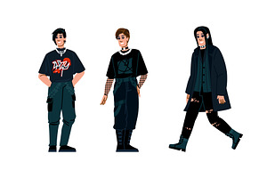 victorian gothic fashion man vector, a Person Illustration by pikepicture
