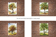 Watercolor Trees, Fruit Trees, Set 2, a Decorative Illustration by Kat's Artful Creations (Thumbnail 2 of 9)