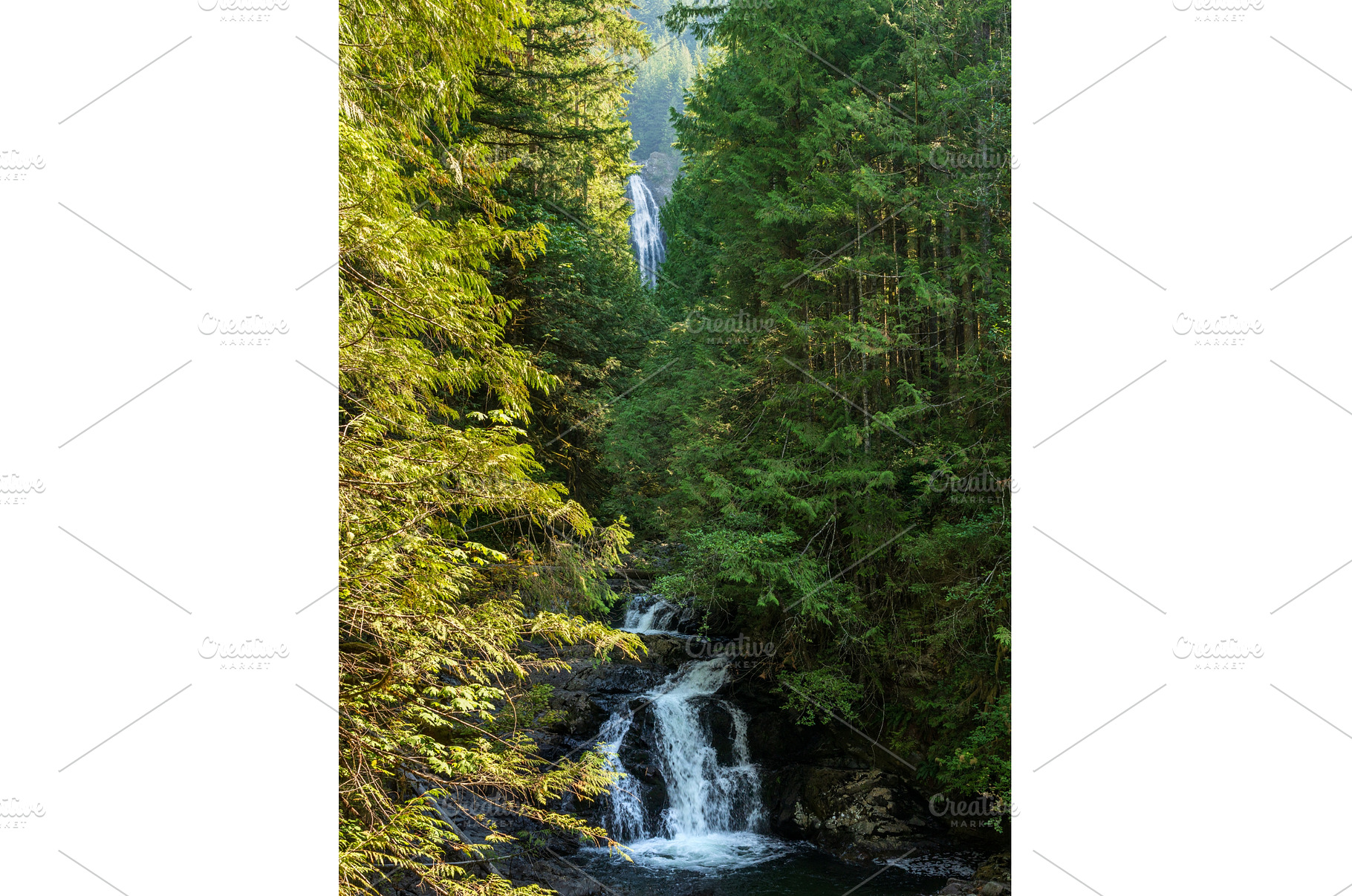 Lower and Middle Falls in Wallace, a Nature Photo by Backyard Stock