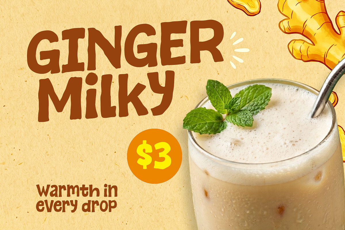 Ginger Times - Cozy & Display Font, a Handwritten Font by khurasan (Photo 3 of 6)