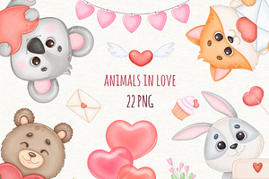 Valentines Day Watercolor Clipart