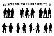 Civil War Soldier Silhouette Set, a Person Illustration by Gfx Expert Team (Thumbnail 2 of 3)