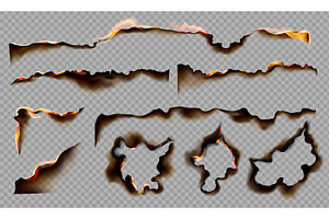 Burning paper borders. Realistic, a Texture Illustration by Frogella