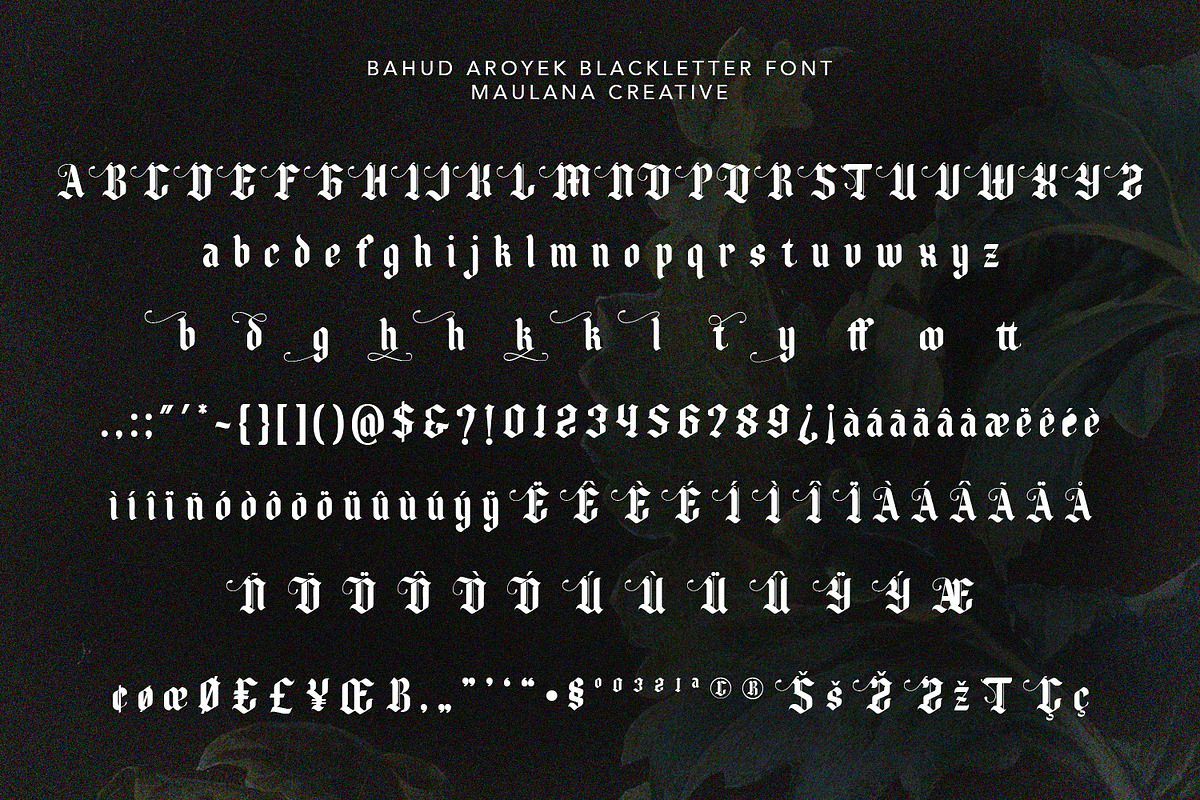 Bahud Aroyek Decorative Display Font, a Blackletter Font by Maulana Creative (Photo 6 of 6)