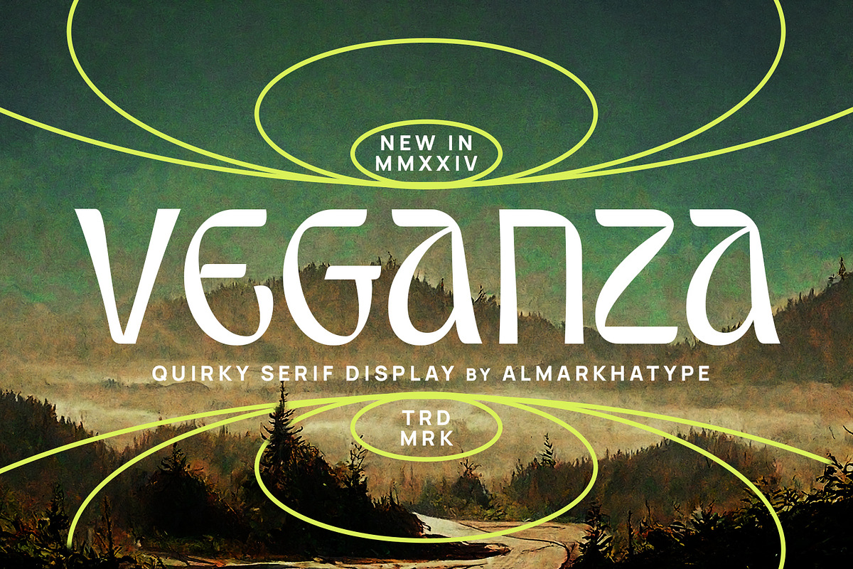 Veganza – Quirky Display Font, a Sans Serif Font by Almarkhatype (Photo 1 of 11)
