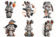Whimsical Easter Bunny Rabbit Clipar, an Illustration by Black Bird Studio (Thumbnail 6 of 6)