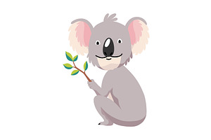 Cute koala character joyfully, an Illustration by the8monkey