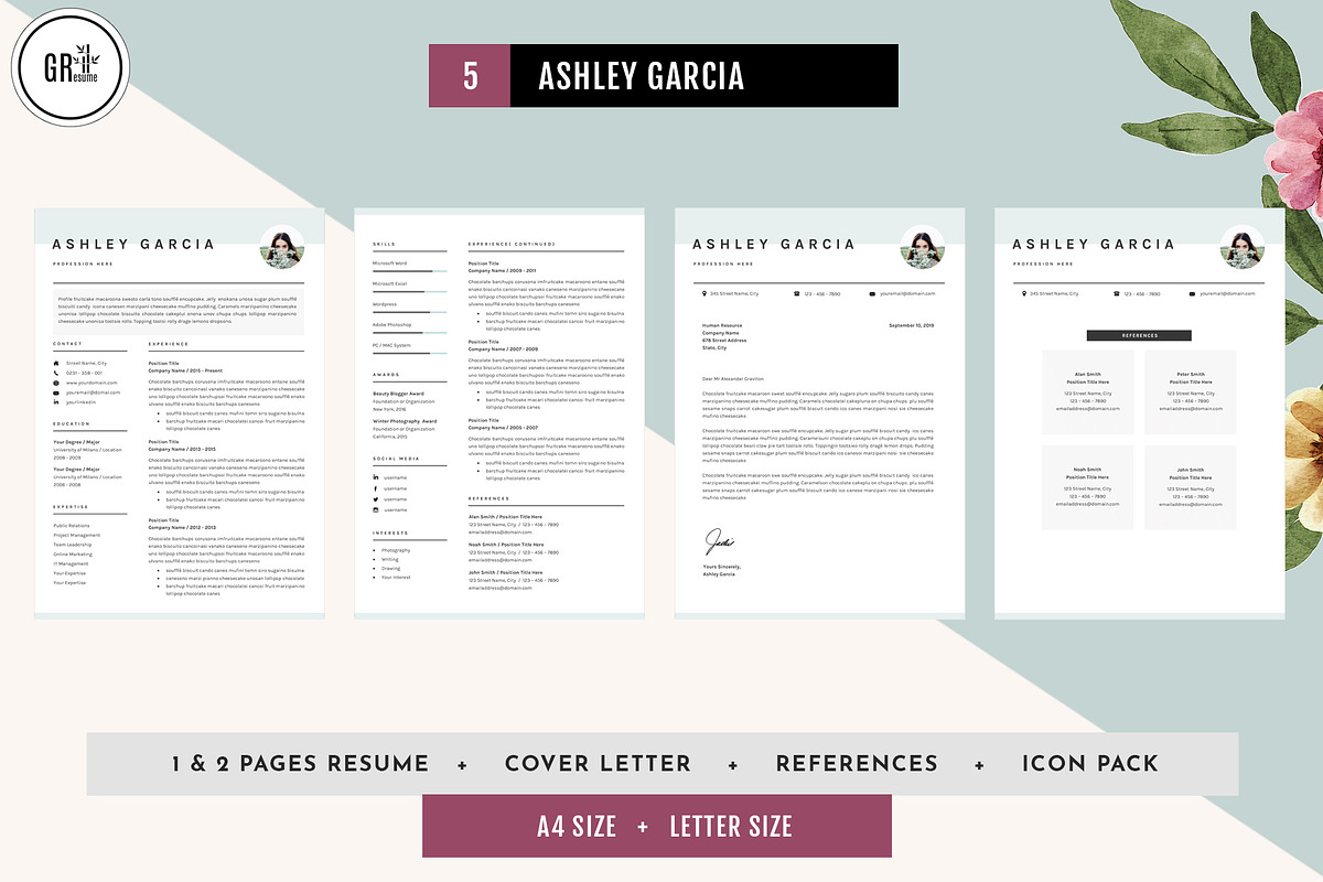 CV Resume Template Bundle Vol 5, a Resume Template by GResume (Photo 6 of 8)