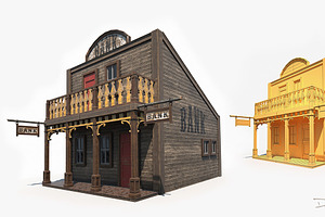 Western Bank Low Poly PBR