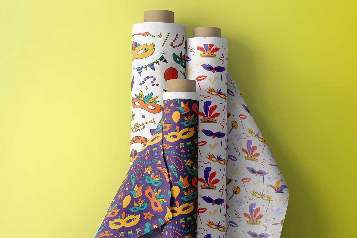 Mardi Gras Seamless Pattern, a Pattern Graphic by Digital Studio (Photo 3 of 6)