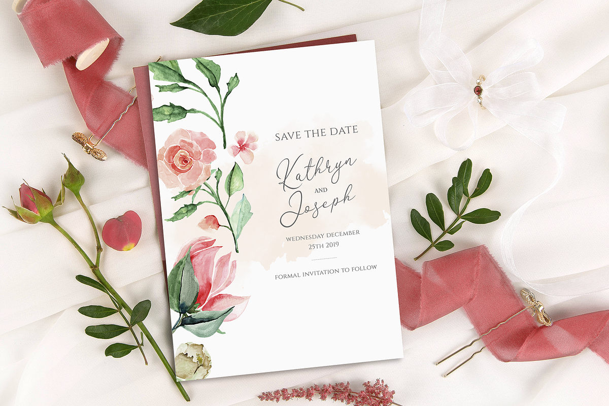 Watercolour roses wedding Suite, an Invitation Template by R Whitehurst Design (Photo 3 of 5)