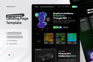 Void - NFT Marketplace Landing Page, an UI Kit Template by SquidPixey