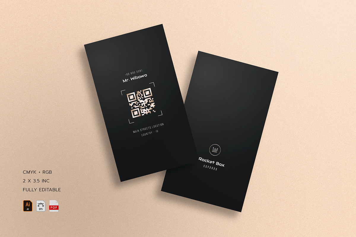 5 in 1 Vertical Luxury Business Card, a Business Card Template by Ctrl space studio (Photo 3 of 6)