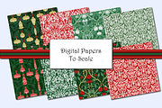 Art Nouveau Christmas Patterns, a Pattern Graphic by RachelStudio (Thumbnail 7 of 10)