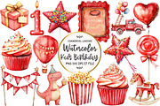 Red Kids Birthday Clipart, an Illustration by OK Design (Thumbnail 1 of 5)