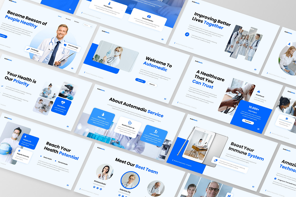 AutoMedic - Medical PowerPoint, a Presentation Template by GraphauseProject