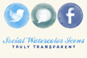Social Media Watercolor Icons