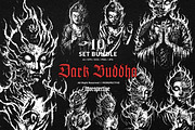 10 Bundle Dark Art Buddha Burning, an Illustration by Morspective (Thumbnail 1 of 7)