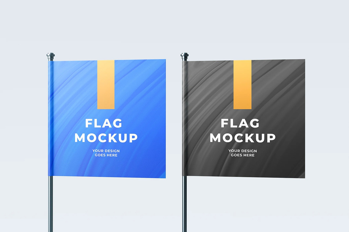 Square Flag Mockup, an Advertising Mockup by zpackcreative (Photo 3 of 5)
