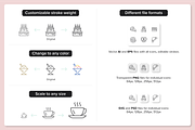 100 Sweets & Drinks Icons, an Outline Icon by Nadiinko (Thumbnail 3 of 3)