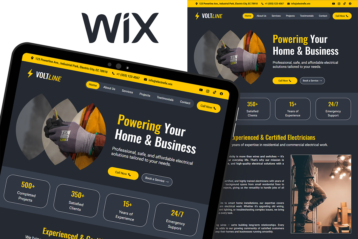 Electrician Wix Studio Website