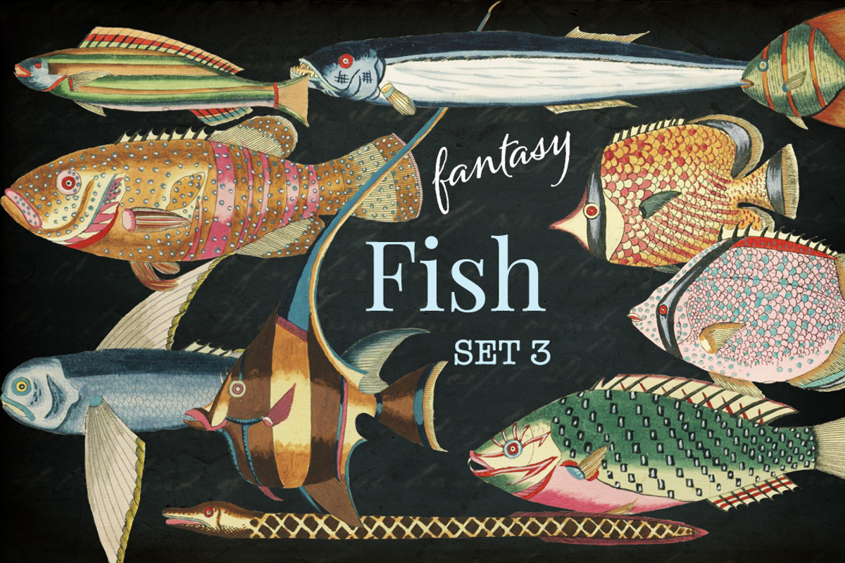 Beautiful Fantasy Fish Set 3, a Graphic by Digital Vintage (Photo 1 of 2)