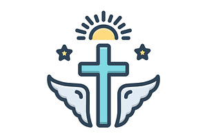 Faith christianity color icon, a Duotone Icon by Creative priyanka