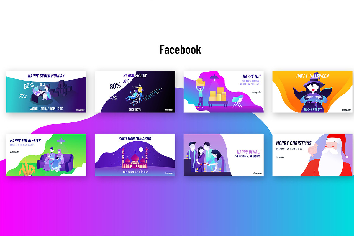 Festive Season Pack, a Social Media Template by Drawpaste (Photo 4 of 14)