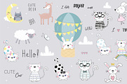 Cute animals collection, a Background Graphic by Irene_Boiko_ART (Thumbnail 2 of 10)