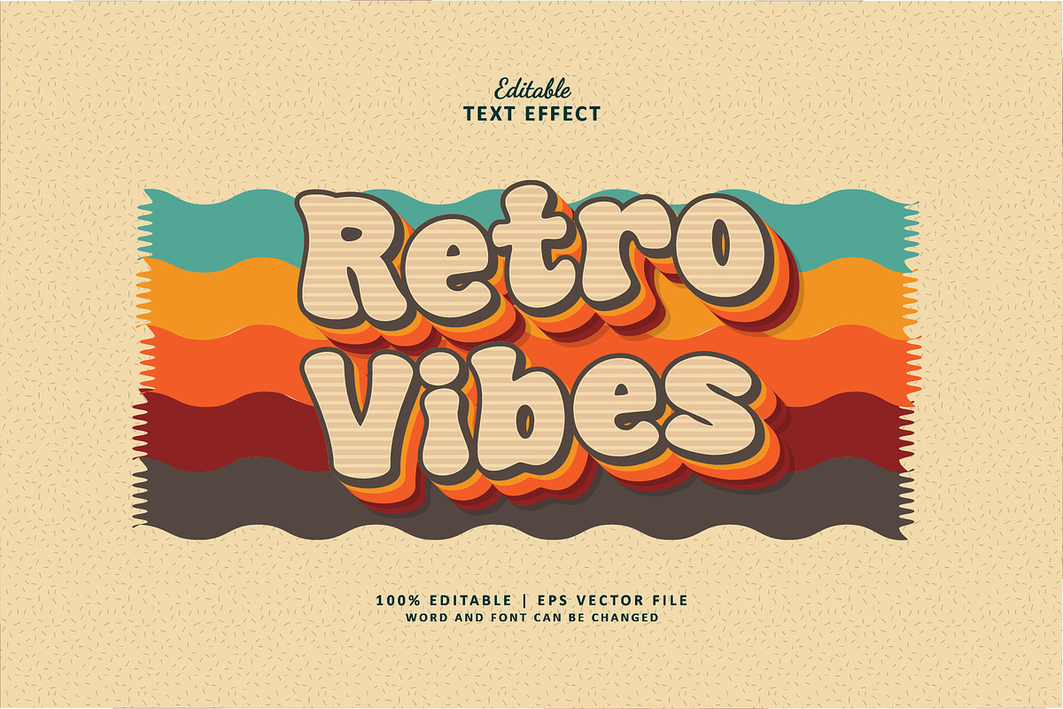 Text Effect Retro Vibes, a Layer Style Add-On by Navy Graphic (Photo 1 of 2)