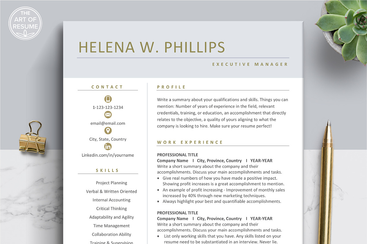 Resume CV Template Word & Mac Pages, a Resume Template by The Art of Resume (Photo 1 of 8)